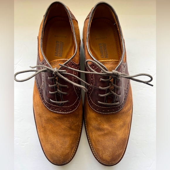 Johnston & Murphy Brown Leather Suede
Two Tone Wingtip Oxford Shoes Mens
Sz 9M - Picture 1 of 11